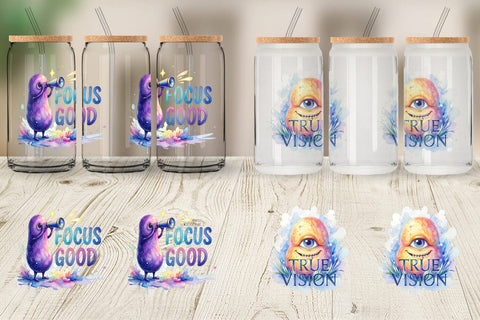 Glass Can One Eyed Monster Wisdom Quotes Sublimation artnoy 