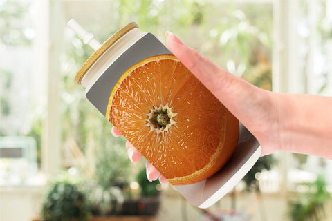 Glass Can Orange Fruit Sublimation artnoy 