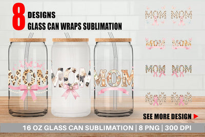 Glass Can Ornate Garden MOM Watercolor Sublimation artnoy 