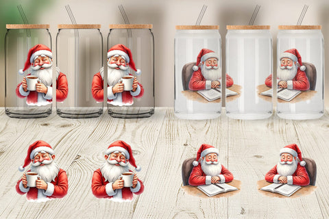 Glass Can Overworked Santa Sublimation artnoy 