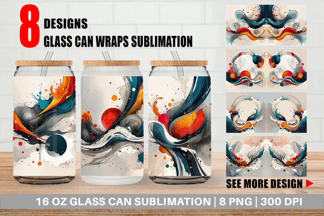 Glass Can Paint Brush Painting Sublimation artnoy 