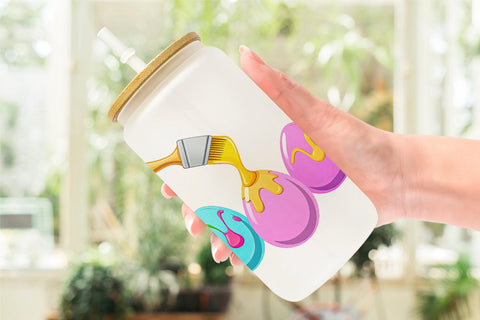 Glass Can Paintbrush Sublimation artnoy 