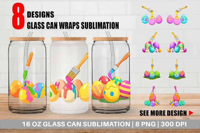Glass Can Paintbrush Sublimation artnoy 