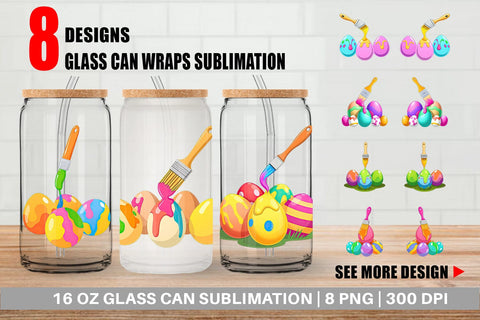 Glass Can Paintbrush Sublimation artnoy 