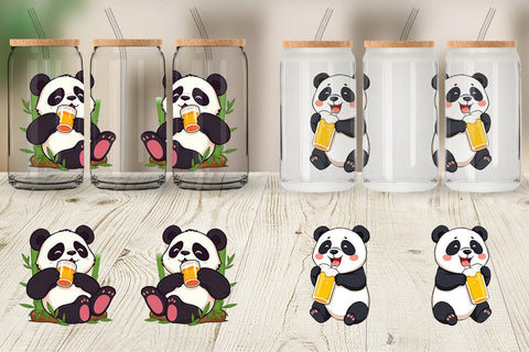 Glass Can Panda Beer Day Sublimation artnoy 