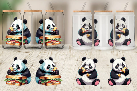 Glass Can Panda with Sandwich Sublimation artnoy 