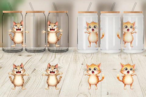 Glass Can Panic Cat Sublimation artnoy 