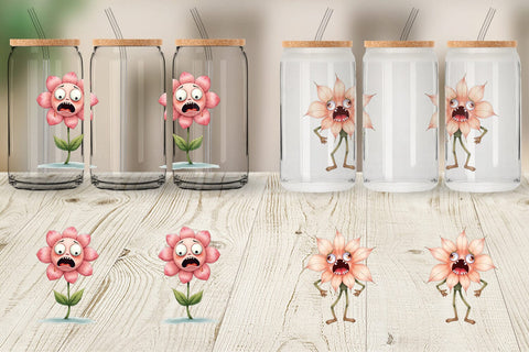Glass Can Panic Flower Sublimation artnoy 