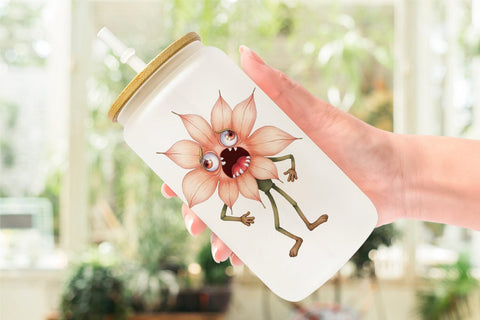Glass Can Panic Flower Sublimation artnoy 