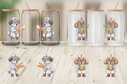 Glass Can Panic Mode Dog Nurse Prints Sublimation artnoy 