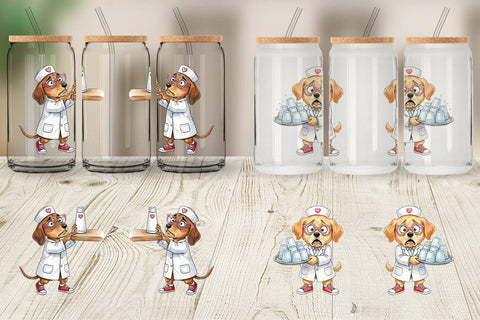Glass Can Panic Mode Dog Nurse Prints Sublimation artnoy 