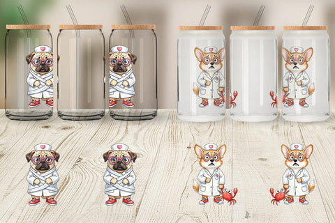Glass Can Panic Mode Dog Nurse Prints Sublimation artnoy 