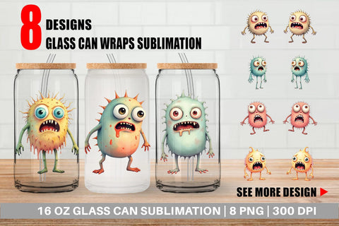Glass Can Panic Monster Sublimation artnoy 