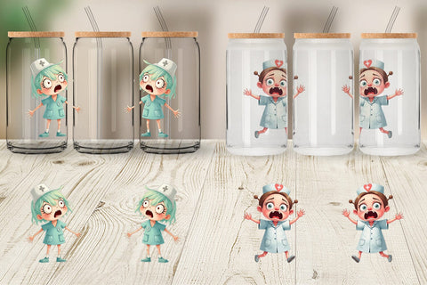 Glass Can Panic Nurse Sublimation artnoy 
