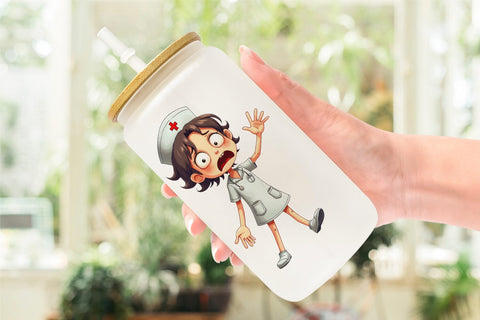 Glass Can Panic Nurse Sublimation artnoy 