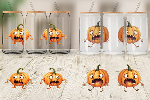 Glass Can Panic Pumpkin Sublimation artnoy 