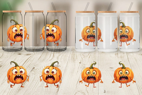 Glass Can Panic Pumpkin Sublimation artnoy 