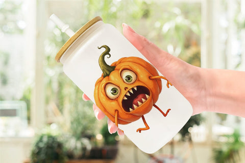 Glass Can Panic Pumpkin Sublimation artnoy 