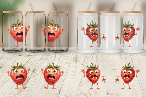 Glass Can Panic Strawberry Sublimation artnoy 