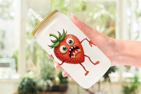 Glass Can Panic Strawberry Sublimation artnoy 