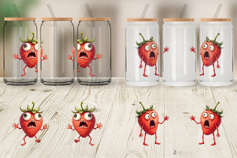 Glass Can Panic Strawberry Sublimation artnoy 