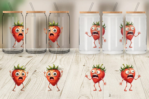 Glass Can Panic Strawberry Sublimation artnoy 