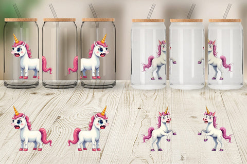 Glass Can Panic Unicorn Sublimation artnoy 