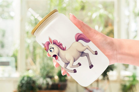 Glass Can Panic Unicorn Sublimation artnoy 