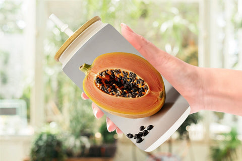 Glass Can Papaya fruit Sublimation artnoy 