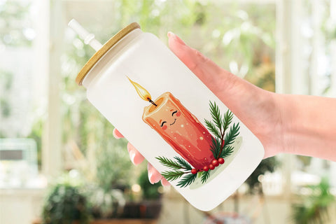 Glass Can Pastel Christmas Characters Sublimation artnoy 