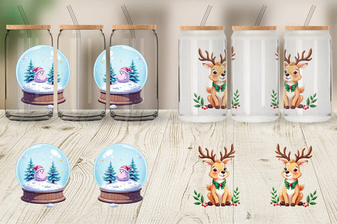 Glass Can Pastel Christmas Characters Sublimation artnoy 