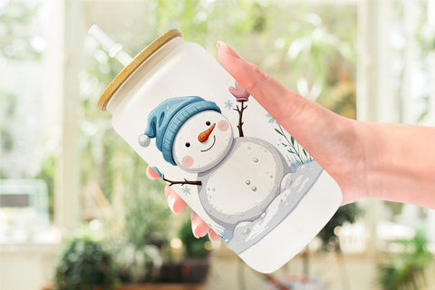 Glass Can Pastel Christmas Characters Sublimation artnoy 