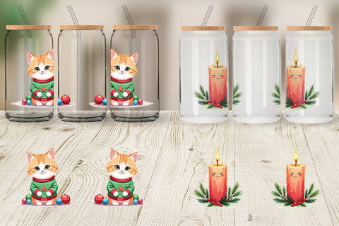 Glass Can Pastel Christmas Characters Sublimation artnoy 