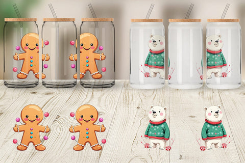 Glass Can Pastel Christmas Characters Sublimation artnoy 