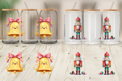 Glass Can Pastel Christmas Characters Sublimation artnoy 