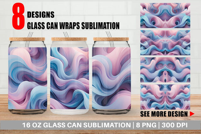 Glass Can Pastel Cloud Flow Sublimation artnoy 