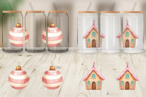 Glass Can Pastel Dreams Watercolor Christmas Sublimation artnoy 