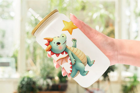 Glass Can Pastel Dreamy Dragons Sublimation artnoy 