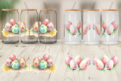 Glass Can Pastel Easter Eggs Sublimation artnoy 