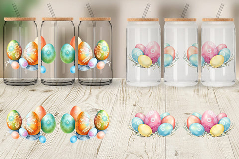 Glass Can Pastel Easter Eggs Sublimation artnoy 
