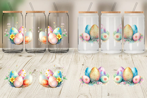 Glass Can Pastel Easter Eggs Sublimation artnoy 
