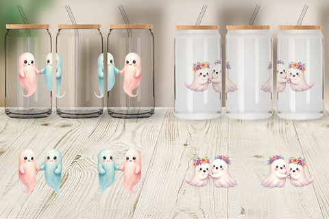 Glass Can Pastel Ghost Twins Sublimation artnoy 