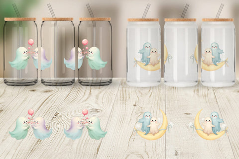 Glass Can Pastel Ghost Twins Sublimation artnoy 