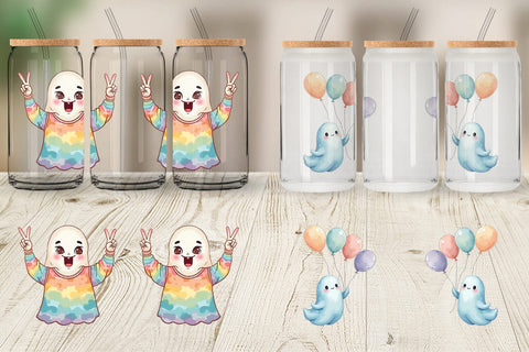 Glass Can Pastel Ghost Vibes Sublimation artnoy 