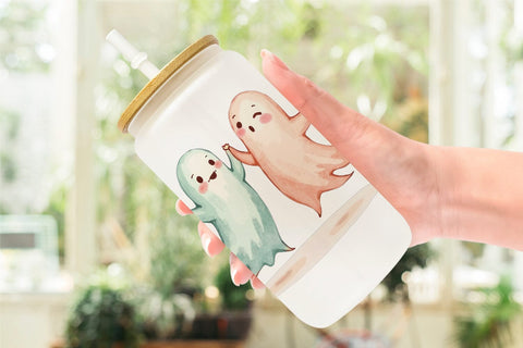 Glass Can Pastel Ghost Vibes Sublimation artnoy 
