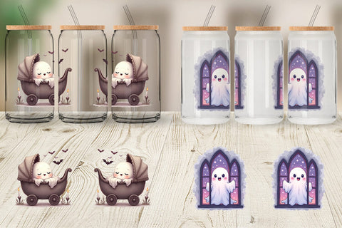 Glass Can Pastel Gothic Ghost Sublimation artnoy 