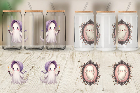 Glass Can Pastel Gothic Ghost Sublimation artnoy 