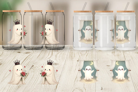 Glass Can Pastel Gothic Ghost Sublimation artnoy 