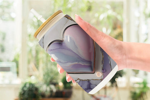 Glass Can Pastel Heart Marble Sublimation artnoy 