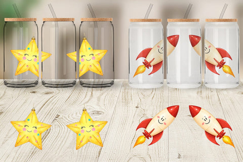 Glass Can Pastel Holiday Festive Sublimation artnoy 